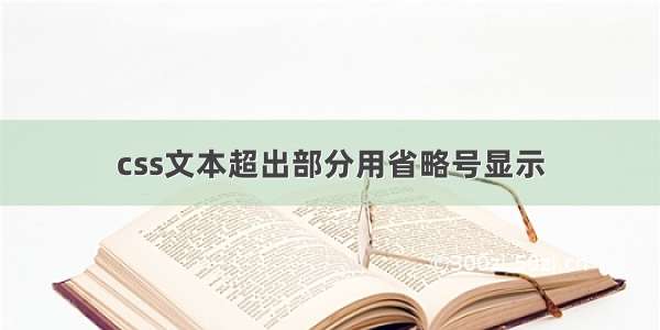 css文本超出部分用省略号显示