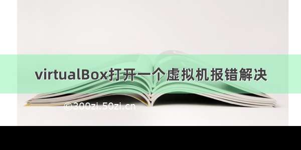 virtualBox打开一个虚拟机报错解决