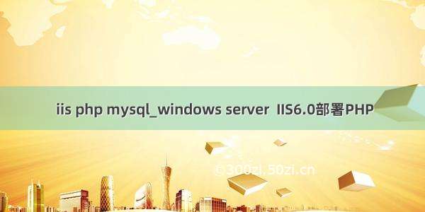  iis php mysql_windows server  IIS6.0部署PHP