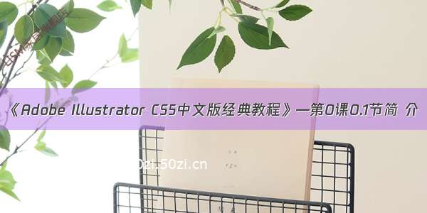 《Adobe Illustrator CS5中文版经典教程》—第0课0.1节简 介
