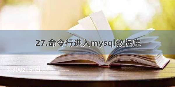 27.命令行进入mysql数据库