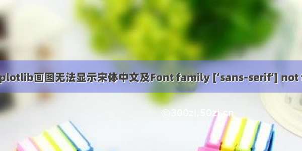 Python用matplotlib画图无法显示宋体中文及Font family [‘sans-serif‘] not found解决办法