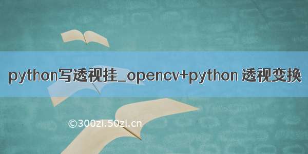 python写透视挂_opencv+python 透视变换