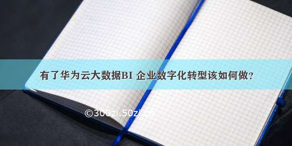 有了华为云大数据BI 企业数字化转型该如何做？