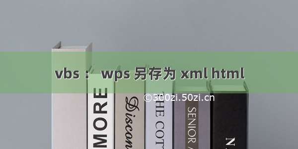 vbs ： wps 另存为 xml html