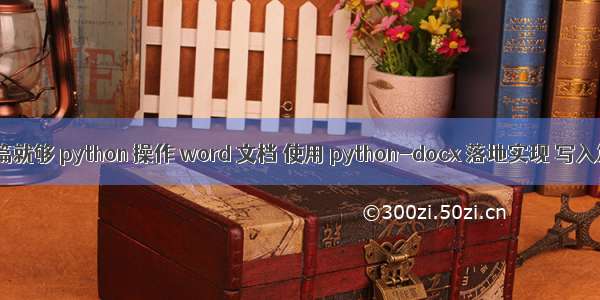 一篇就够 python 操作 word 文档 使用 python-docx 落地实现 写入篇