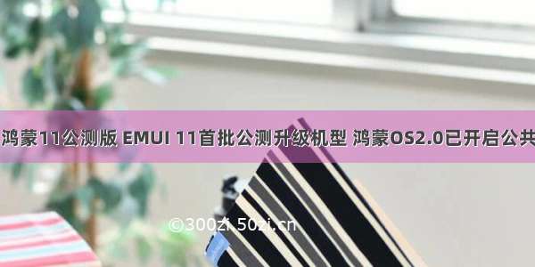 华为鸿蒙11公测版 EMUI 11首批公测升级机型 鸿蒙OS2.0已开启公共接口