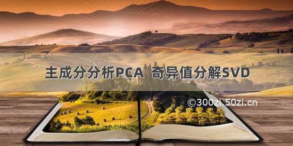 主成分分析PCA  奇异值分解SVD