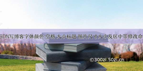 CSDN写博客字体颜色 空格 大小标题 图片尺寸大小及居中等修改命令