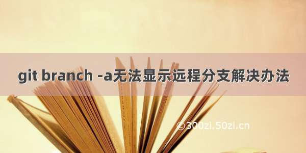 git branch -a无法显示远程分支解决办法