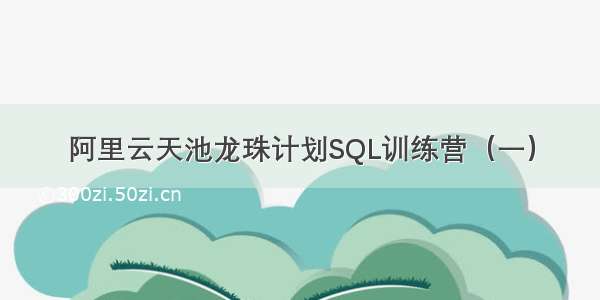 阿里云天池龙珠计划SQL训练营（一）