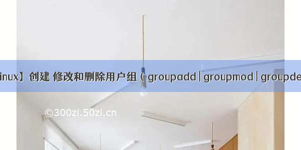 【Linux】创建 修改和删除用户组（groupadd | groupmod | groupdel）