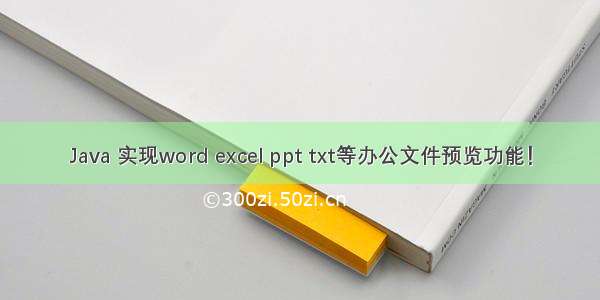 Java 实现word excel ppt txt等办公文件预览功能！
