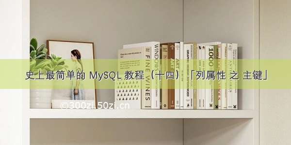 史上最简单的 MySQL 教程（十四）「列属性 之 主键」