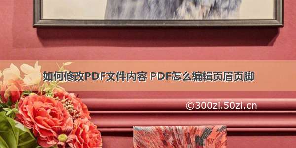 如何修改PDF文件内容 PDF怎么编辑页眉页脚