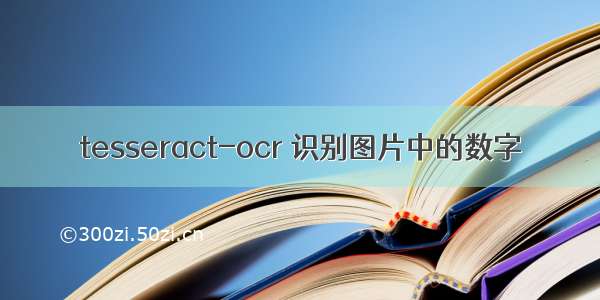 tesseract-ocr 识别图片中的数字