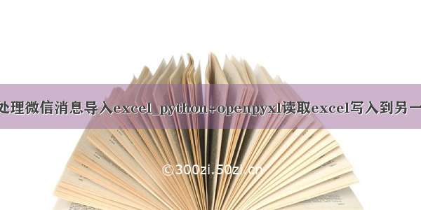 python处理微信消息导入excel_python+openpyxl读取excel写入到另一个excel