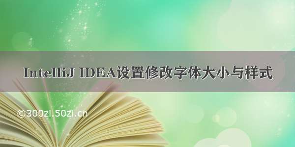 IntelliJ IDEA设置修改字体大小与样式