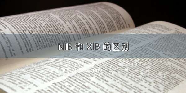 NIB 和 XIB 的区别