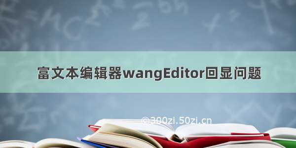 富文本编辑器wangEditor回显问题