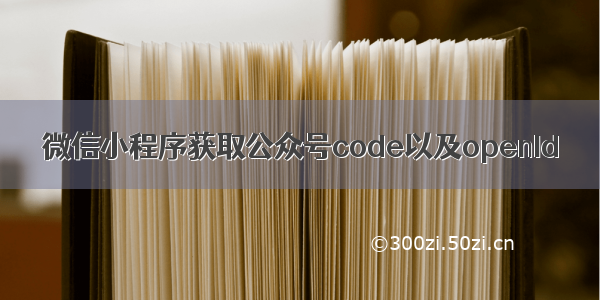 微信小程序获取公众号code以及openId