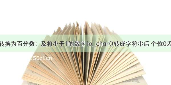 Oracle将小数转换为百分数；及将小于1的数字to_char()转成字符串后 个位0丢失的解决办法