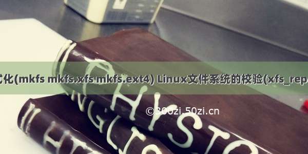 Linux磁盘格式化(mkfs mkfs.xfs mkfs.ext4) Linux文件系统的校验(xfs_repair fsck_ext4)