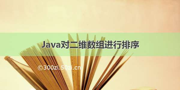 Java对二维数组进行排序