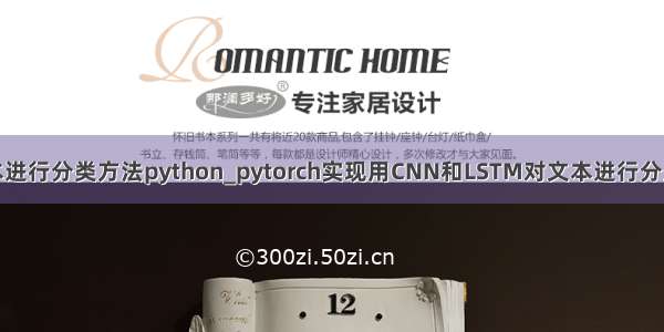 对文本进行分类方法python_pytorch实现用CNN和LSTM对文本进行分类方式