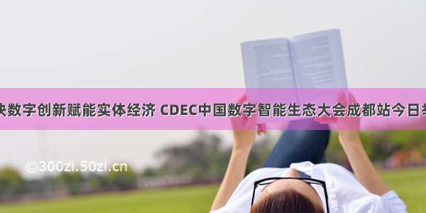 加快数字创新赋能实体经济 CDEC中国数字智能生态大会成都站今日举行