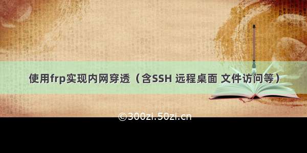 使用frp实现内网穿透（含SSH 远程桌面 文件访问等）