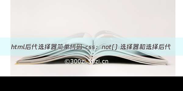 html后代选择器简单代码 css：not() 选择器和选择后代