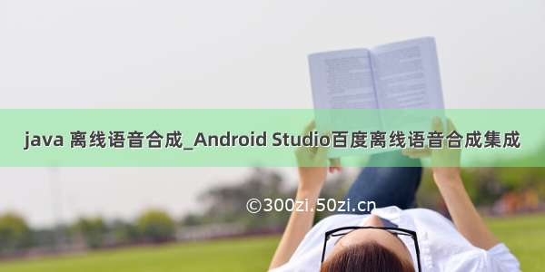 java 离线语音合成_Android Studio百度离线语音合成集成