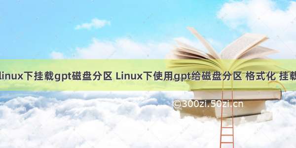 linux下挂载gpt磁盘分区 Linux下使用gpt给磁盘分区 格式化 挂载