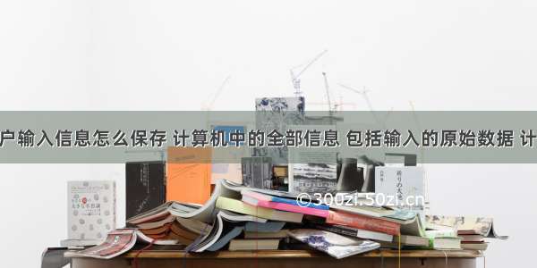 计算机用户输入信息怎么保存 计算机中的全部信息 包括输入的原始数据 计算机程序 