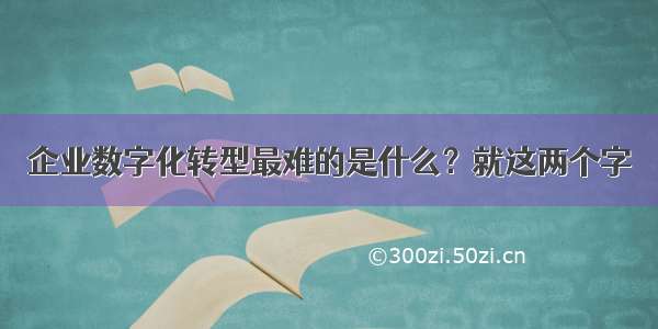 企业数字化转型最难的是什么？就这两个字