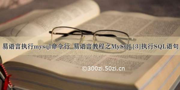 易语言执行mysql命令行_易语言教程之MySQL[3]执行SQL语句