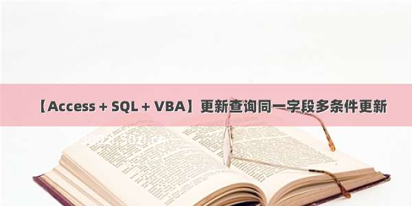 【Access + SQL + VBA】更新查询同一字段多条件更新