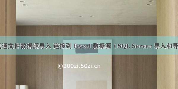 服务器腾讯通文件数据源导入 连接到 Excel 数据源（SQL Server 导入和导出向导）...