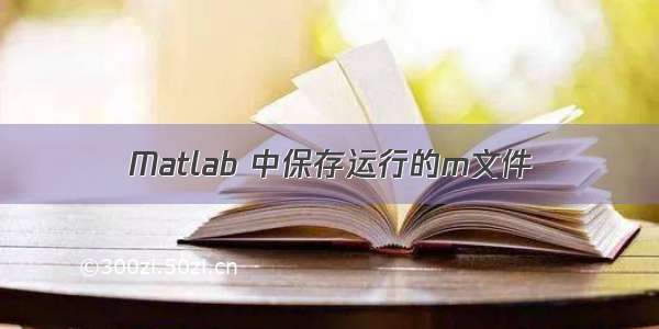 Matlab 中保存运行的m文件