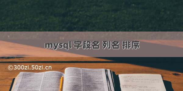 mysql 字段名 列名 排序