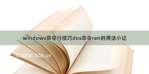 windows命令行技巧dos命令ren的用法小记