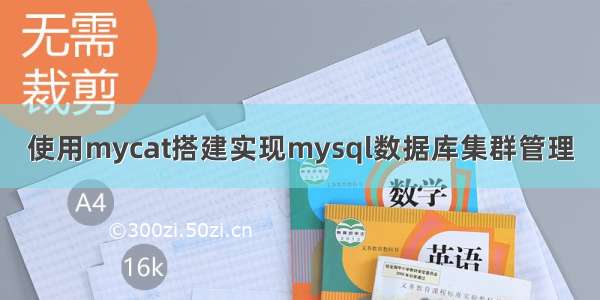 使用mycat搭建实现mysql数据库集群管理