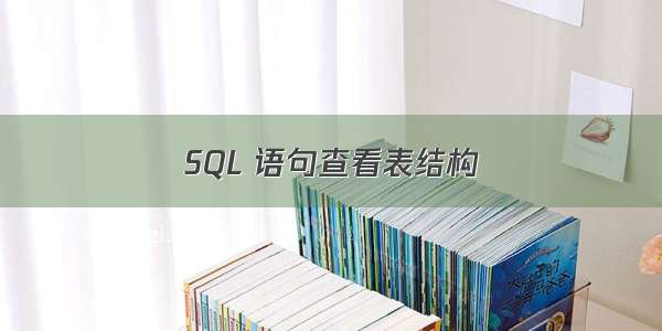 SQL 语句查看表结构