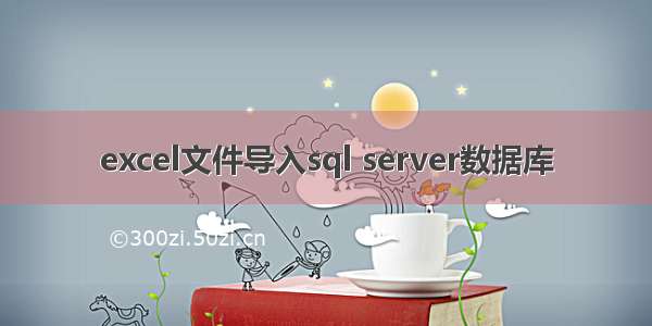 excel文件导入sql server数据库