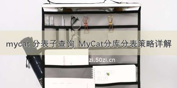 mycat 分表子查询_MyCat分库分表策略详解