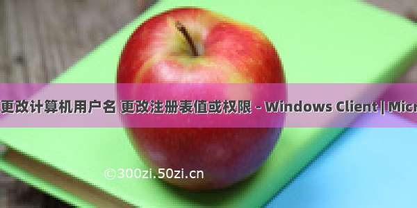 如何用命令行更改计算机用户名 更改注册表值或权限 - Windows Client | Microsoft Docs...