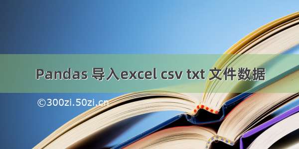 Pandas 导入excel csv txt 文件数据