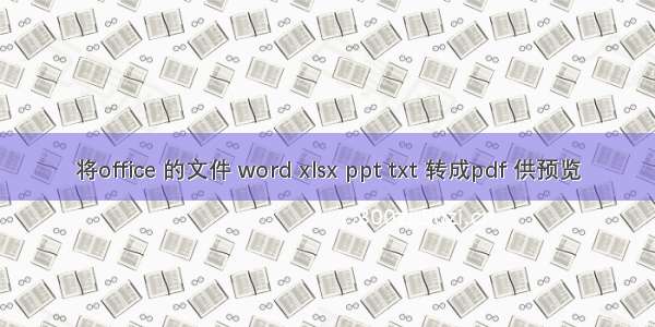 将office 的文件 word xlsx ppt txt 转成pdf 供预览