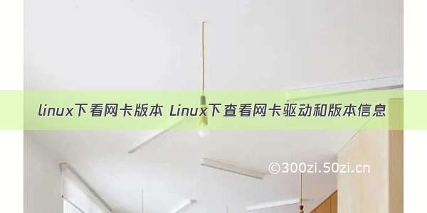 linux下看网卡版本 Linux下查看网卡驱动和版本信息